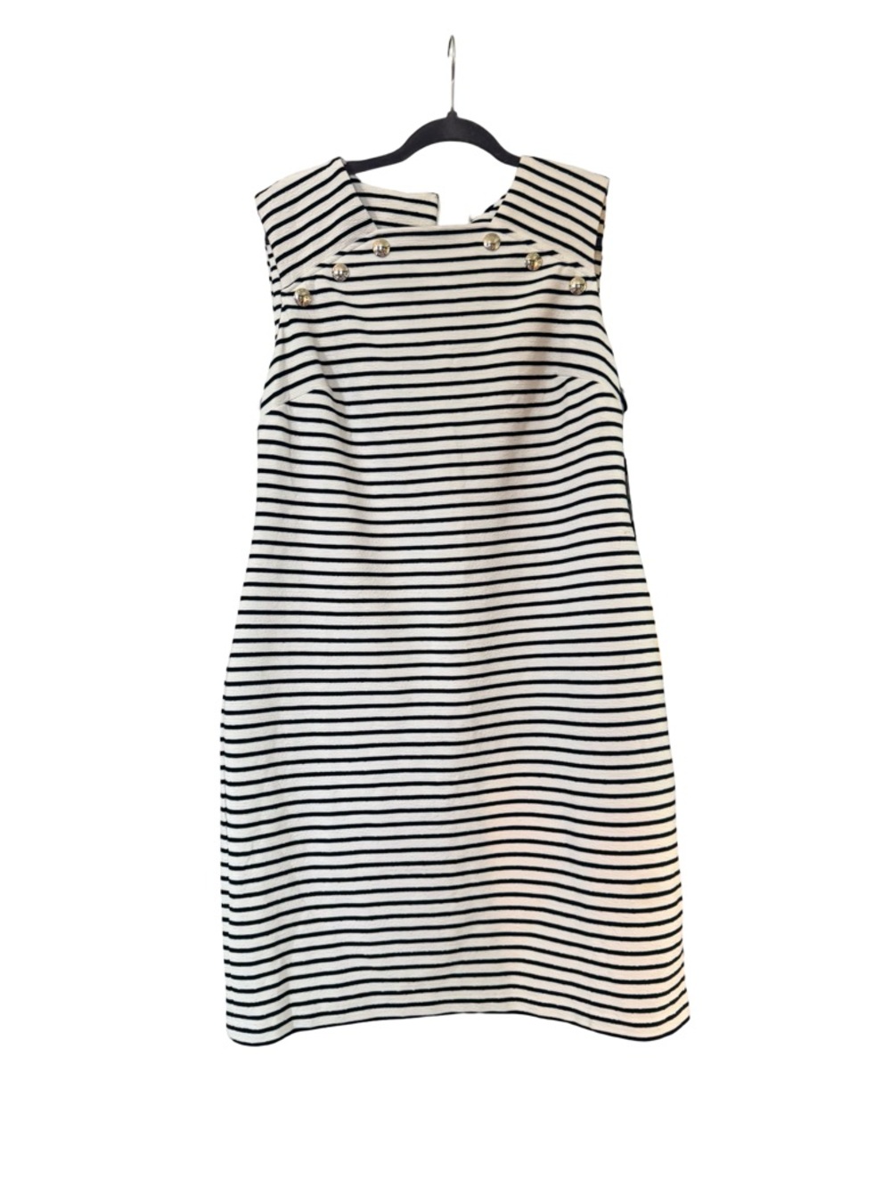 Tommy Hilfiger Black & White Striped Sleeveless Mini Dress